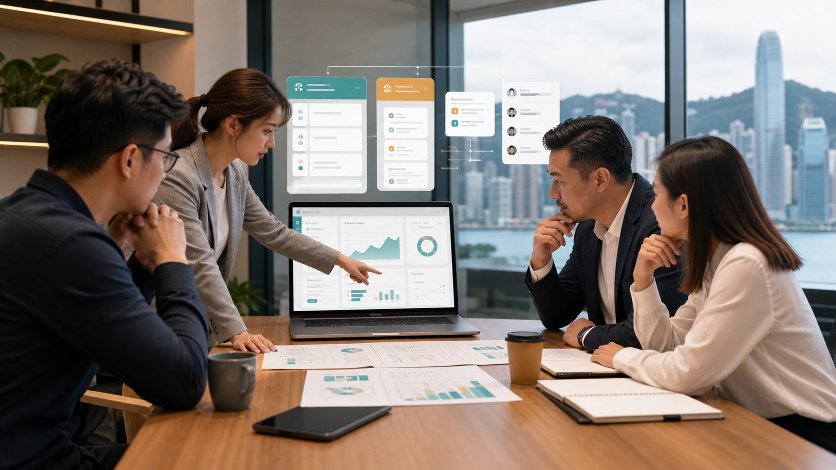 香港中小企團隊檢視 AI 自動化 ROI 儀表板、CRM 交接流程和 30 日 pilot 指標