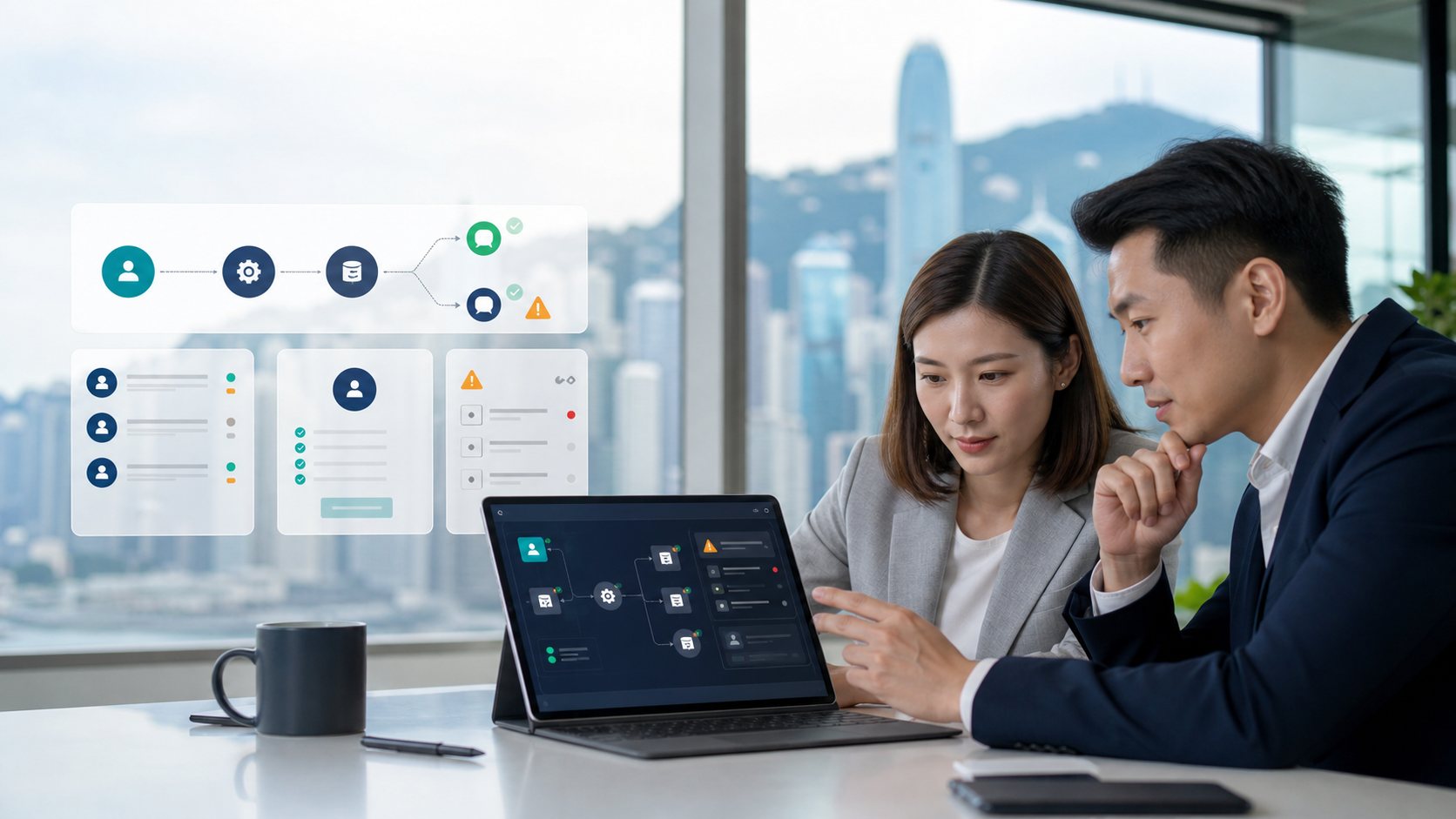 香港中小企團隊檢視 AI 人手審批流程、CRM 及 WhatsApp 自動化 dashboard